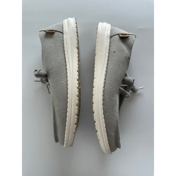 Hey Dude - Wendy Chambray Light Grey Slip On Casual Shoes Sz 7 - Picture 2 of 5